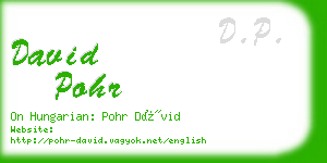 david pohr business card